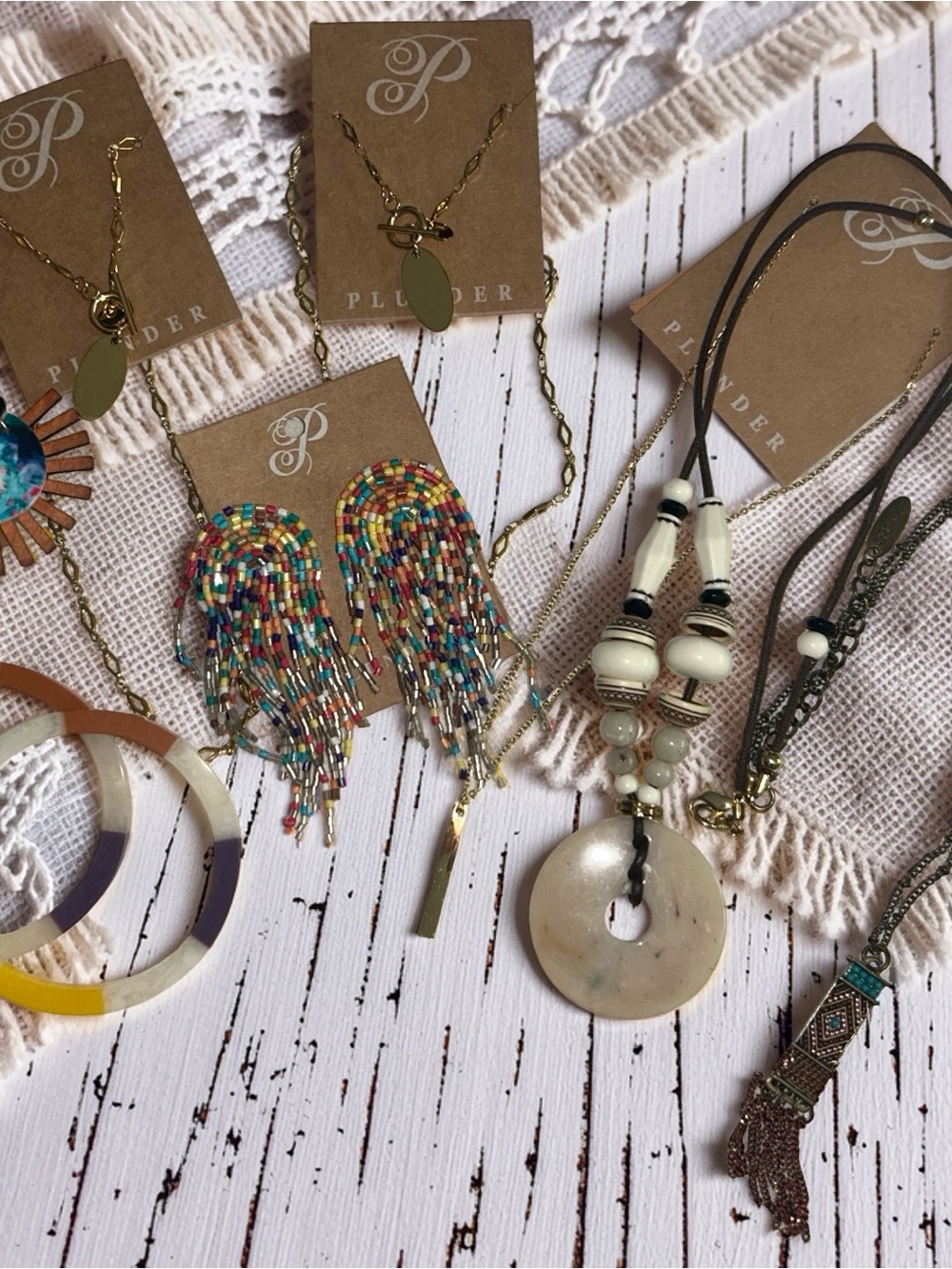 Plunder Jewelry Lot Of Earrings Necklaces Bracelets Lot of 10 Pieces New
